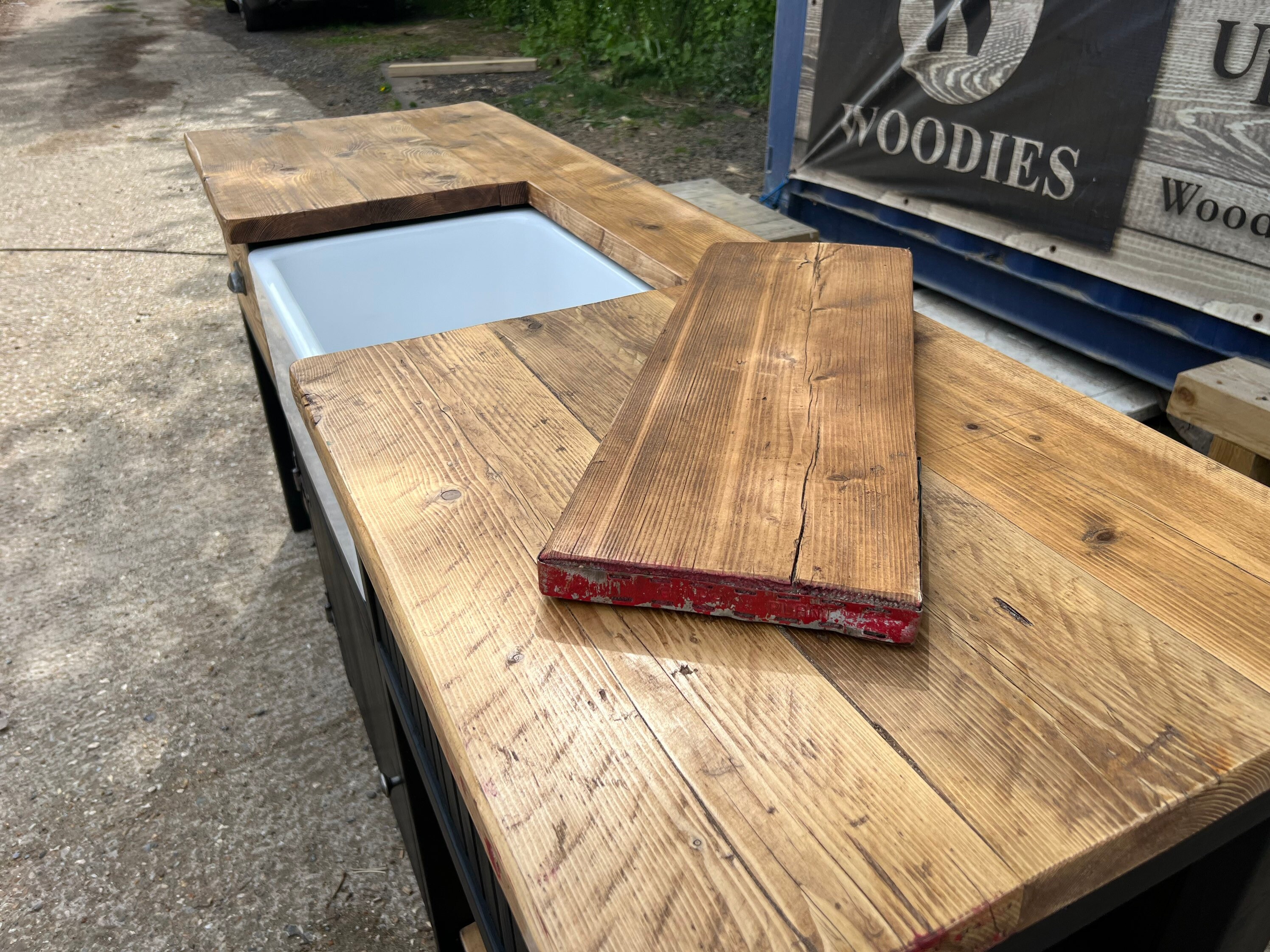 Farmhouse Rustic Kitchen Unit With Butler Sink - Etsy UK