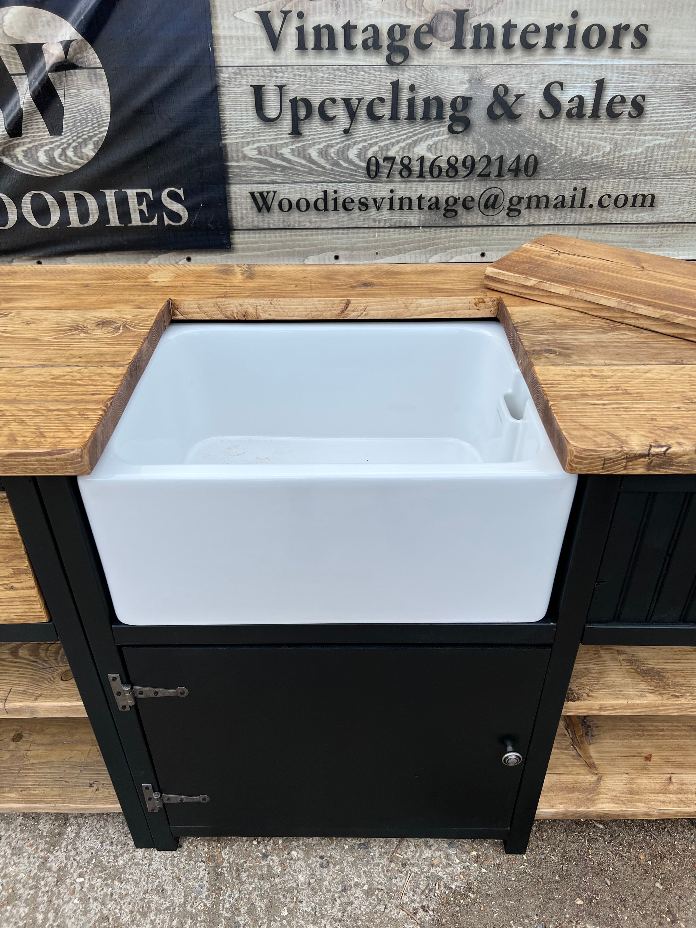 Farmhouse Rustic Kitchen Unit With Butler Sink - Etsy UK