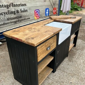 Farmhouse Rustic Kitchen Unit With Butler Sink - Etsy UK