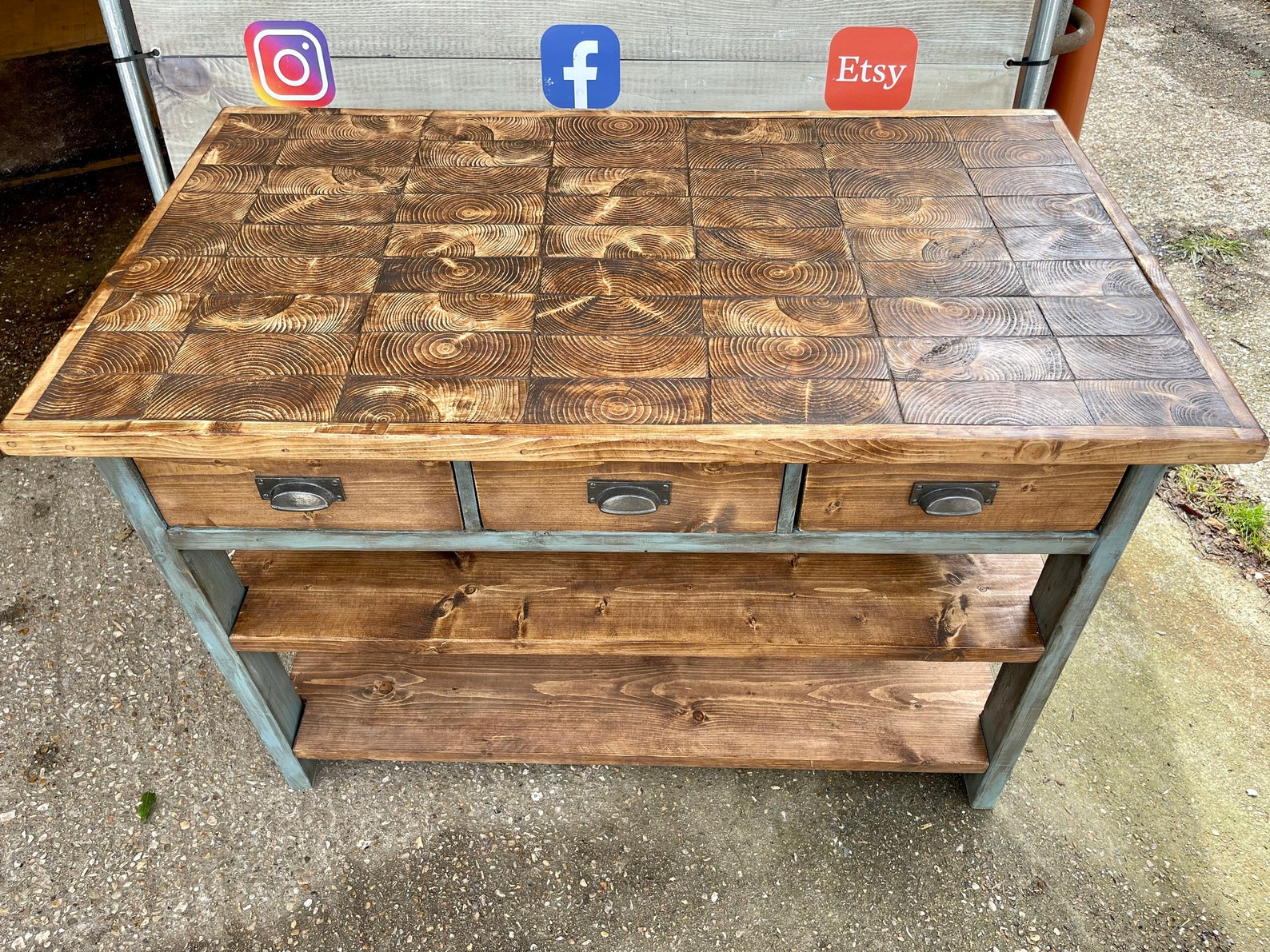 Farmhouse Rustic Kitchen Island - Etsy UK