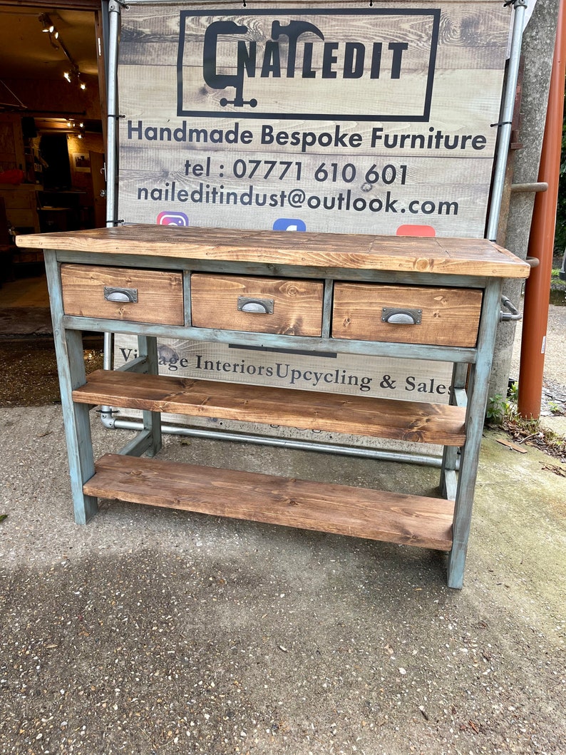 Farmhouse Rustic Kitchen Island - Etsy UK