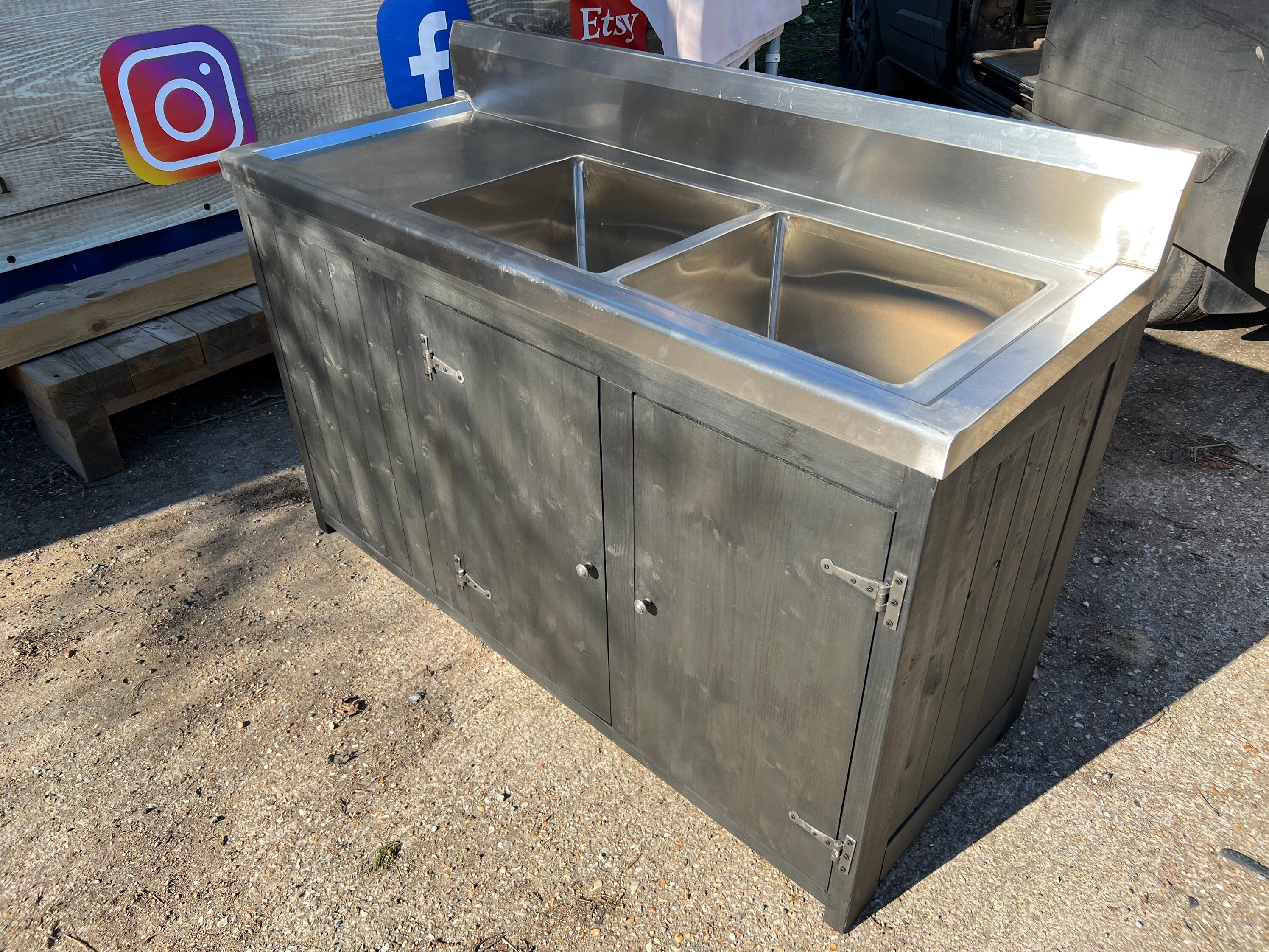 Commercial Rustic Kitchen Sink Unit - Etsy UK