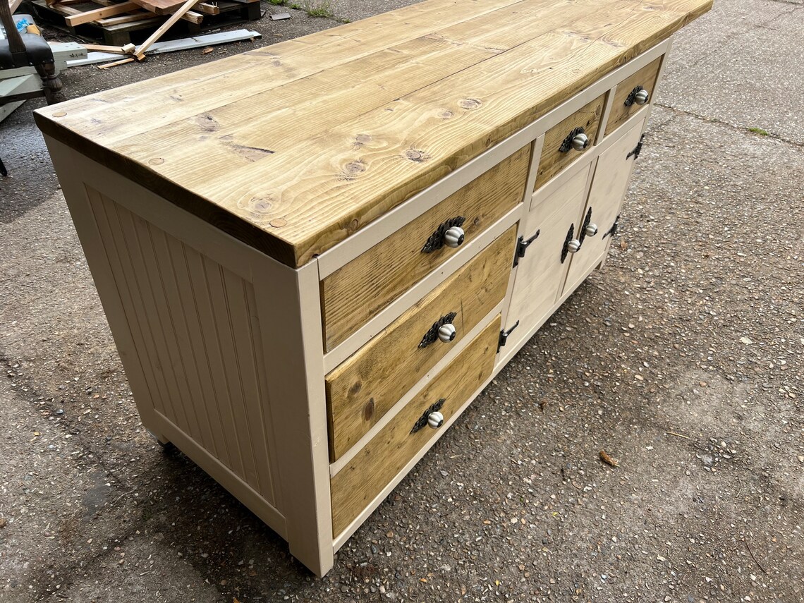 Rustic Farmhouse Kitchen Island - Etsy UK