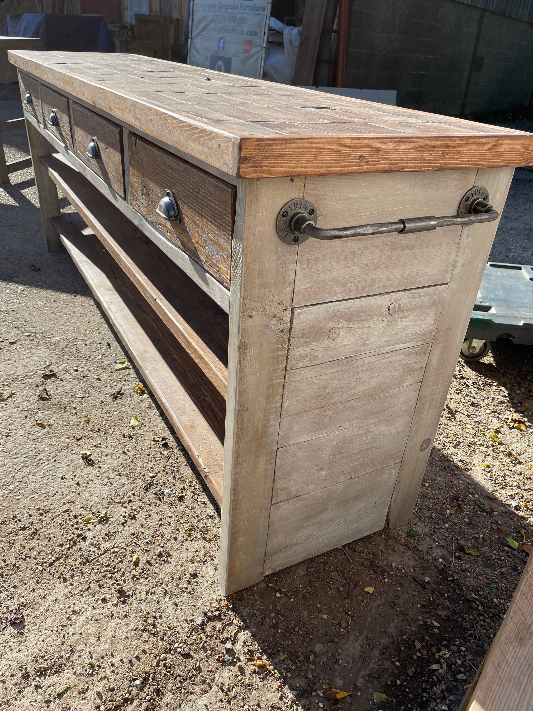 Rustic Farmhouse Large Kitchen Island Etsy UK