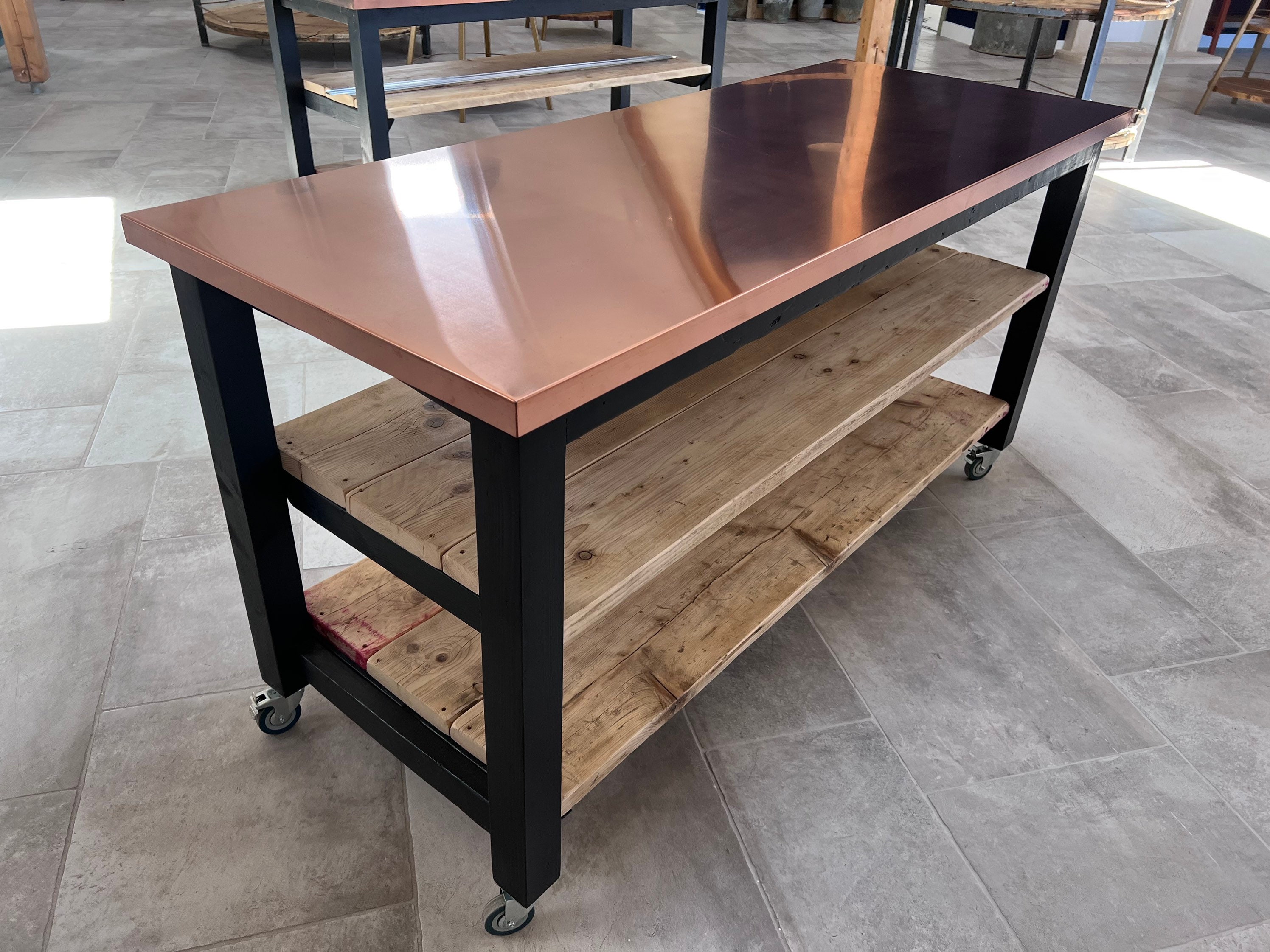 Rustic Copper Topped Kitchen Islands Etsy UK