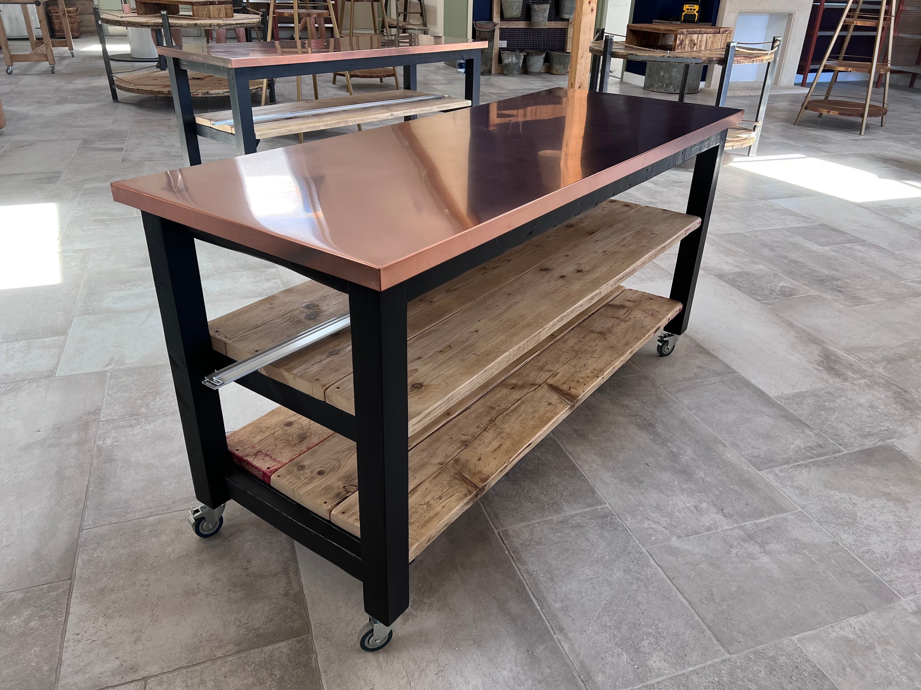 Rustic Copper Topped Kitchen Islands Etsy UK