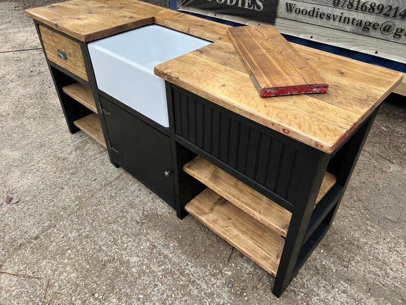 Farmhouse Rustic Kitchen Unit With Butler Sink - Etsy UK