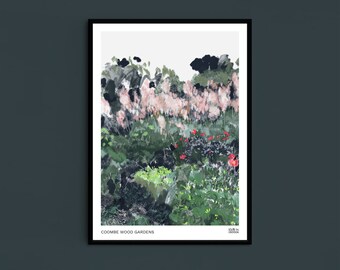 Coombe Wood Gardens Print, Garden Print, Croydon illustration, Croydon Print, Croydon Christmas Gift