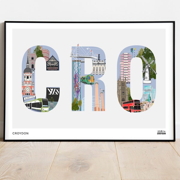 Croydon CR0 Artwork, Croydon Art, Croydon Print, Croydon Illustration, Croydon Design, Croydon Poster, CR0, Croydon Christmas Gift