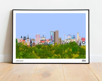 Croydon Vista Print, Croydon Art, Croydon Illustration, Croydon Poster, Croydon Print, Croydon Design, Croydon Christmas Gift