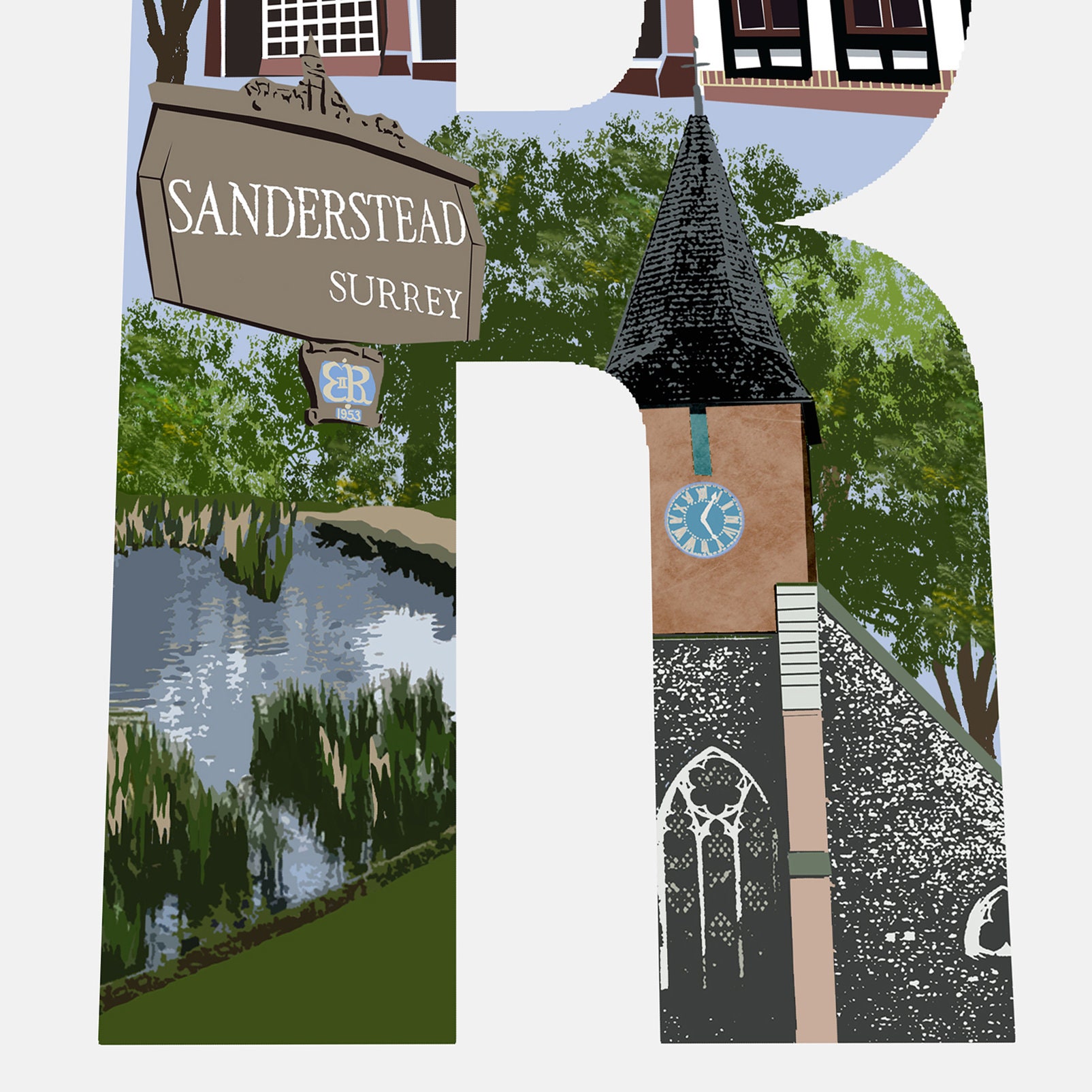 CR2 Postcode Print, South Croydon, Sanderstead, Purley, Croydon Artwork ...