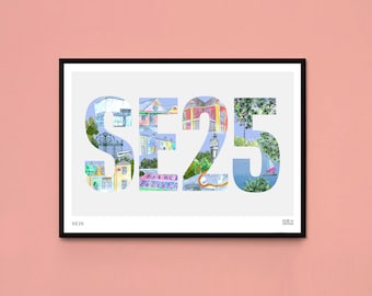 SE25 artwork, Croydon artwork, Selhurst, South Norwood, Norwood Junction, Croydon postcode, Croydon Print, Croydon illustration