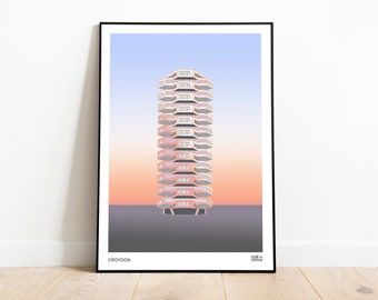 Croydon print, Croydon design, Croydon illustration, Croydon art, Croydon poster, Croydon Christmas Gift