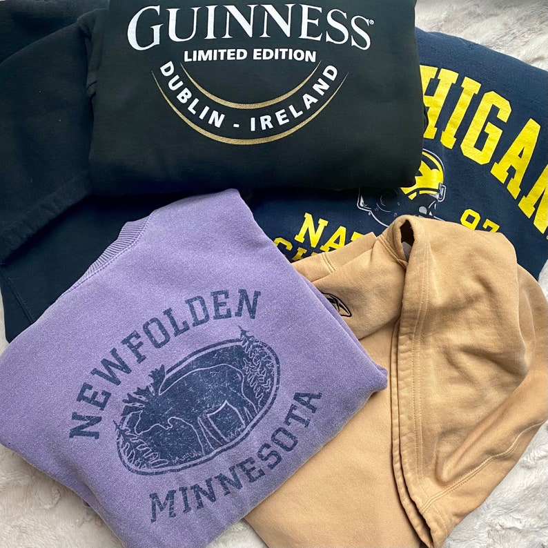 Mystery Thrifted Sweatshirt Bundle | Thrifted Hoodies, Crewnecks, and Zip Ups | Surprise Sweatshirt Grab Bag 