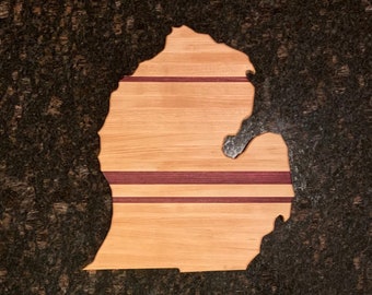 Personalized Michigan State Shaped Cutting Board by Left Coast Original
