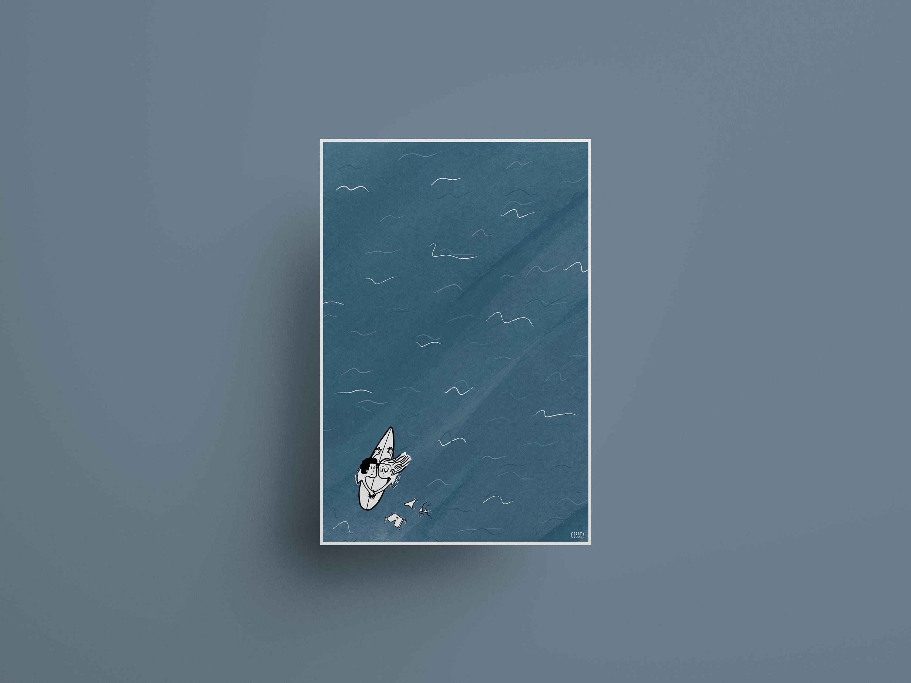 Affiche A4 Vivre d'amour & d'eau Salée