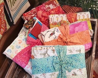 Mystery Fabric Scrap Bundle: Christmas Batiks, Novelty Prints - 1 Pound