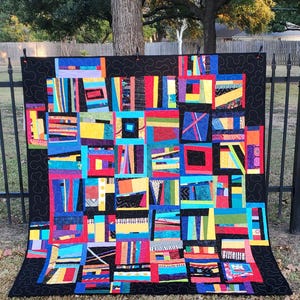 Gees Bend Inspired Quilt Handmade African Inspired Art Quilted