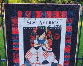 Betsy Ross USA 250 Years Sew America Flag Panel Quilt Happy Birthday Handmade Keepsake Heirloom Reversible Throw