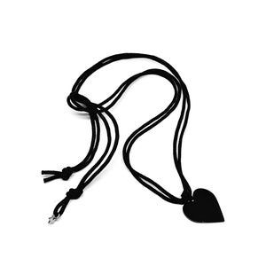 Schwarze Herz Halskette, Herz Anhänger Halskette, Schwarzer Choker, Schwarze Kordel Und Edelstahl, Edgy Schmuck