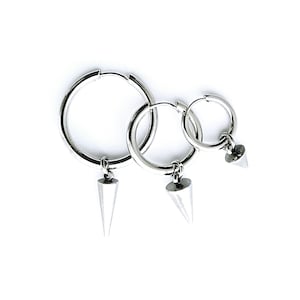 Spike Hoop Earrings, Mismatched Earrings, Stainless Steel