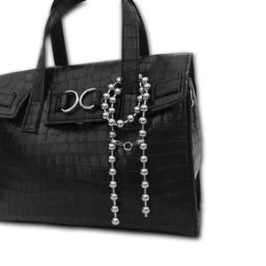 Ball Chain Bag Charm, Edgy Style, Stainless Steel