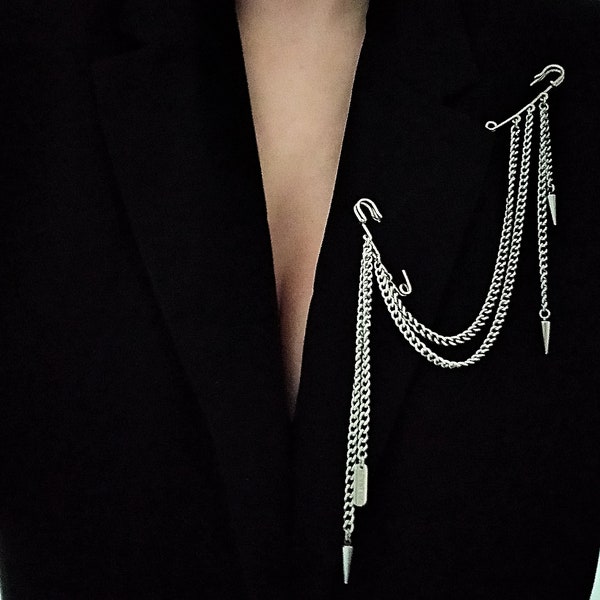 Safety Pin Brooch, Statement Collar Pin