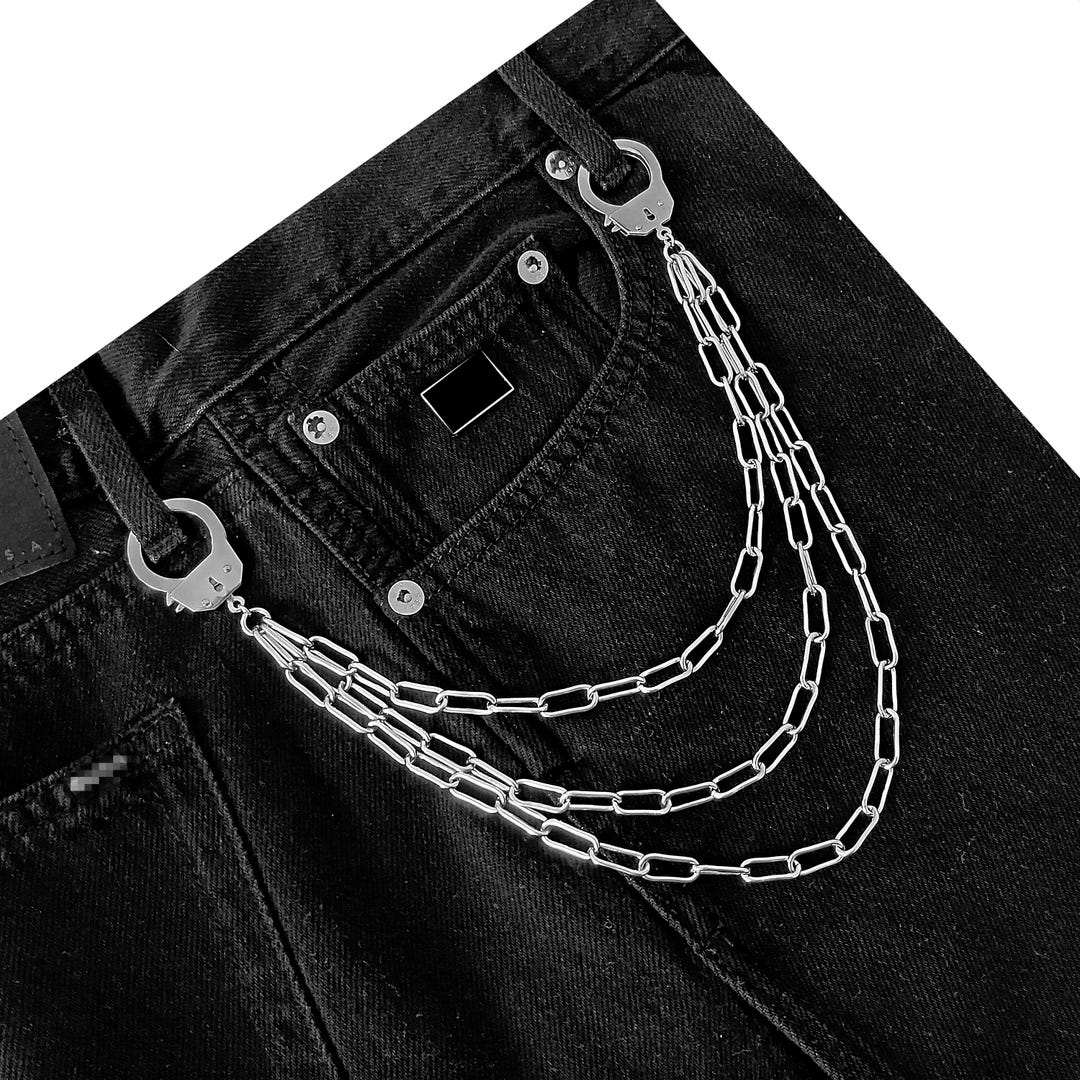 Handcuffs With Spring Chain Belt Loop Chains With Handcuff Clasps, Stainless Steel - Etsy