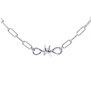 Collier fil de fer barbelé, collier avant-gardiste, acier inoxydable