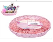 Wicker basket gift hamper set includes wrap and ribbon