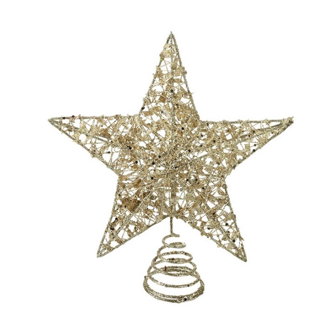 Gold Star Tree Topper Christmas Tree Topper Etsy