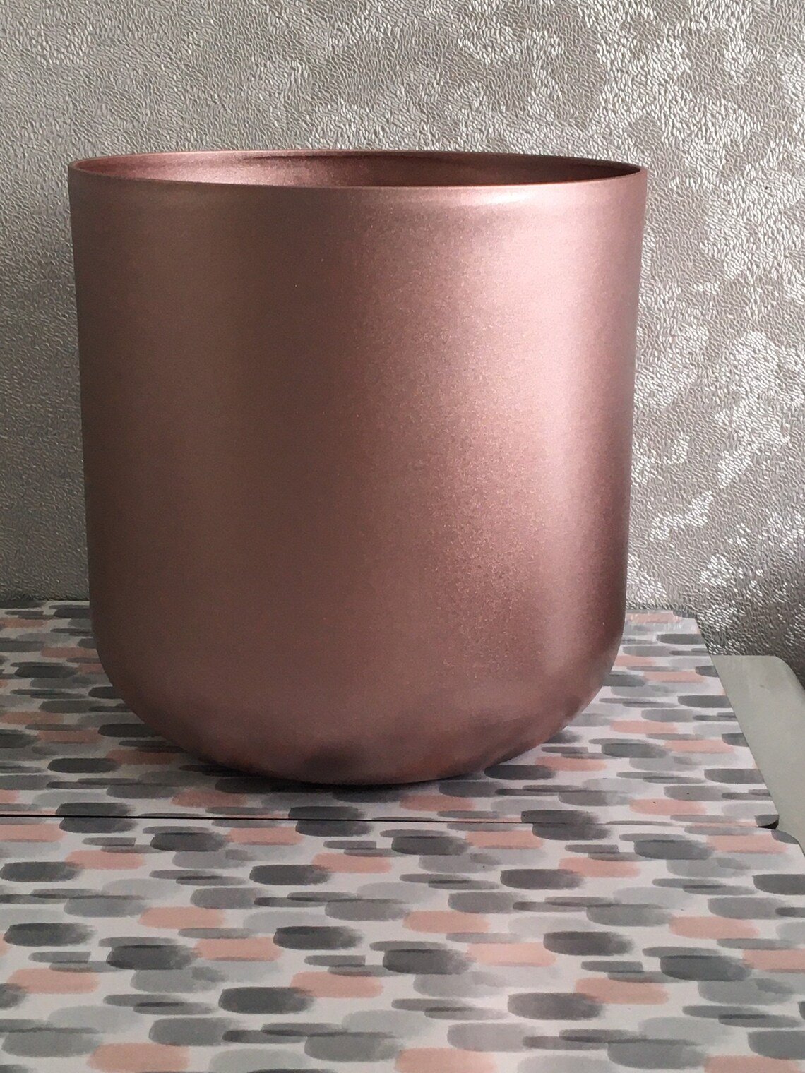 Rose gold plant pot planter handmade metal 20cmx 20cm Etsy