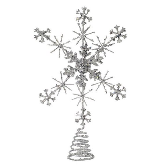 Silver Glitter Star Tree Topper Christmas Tree Star - Etsy UK
