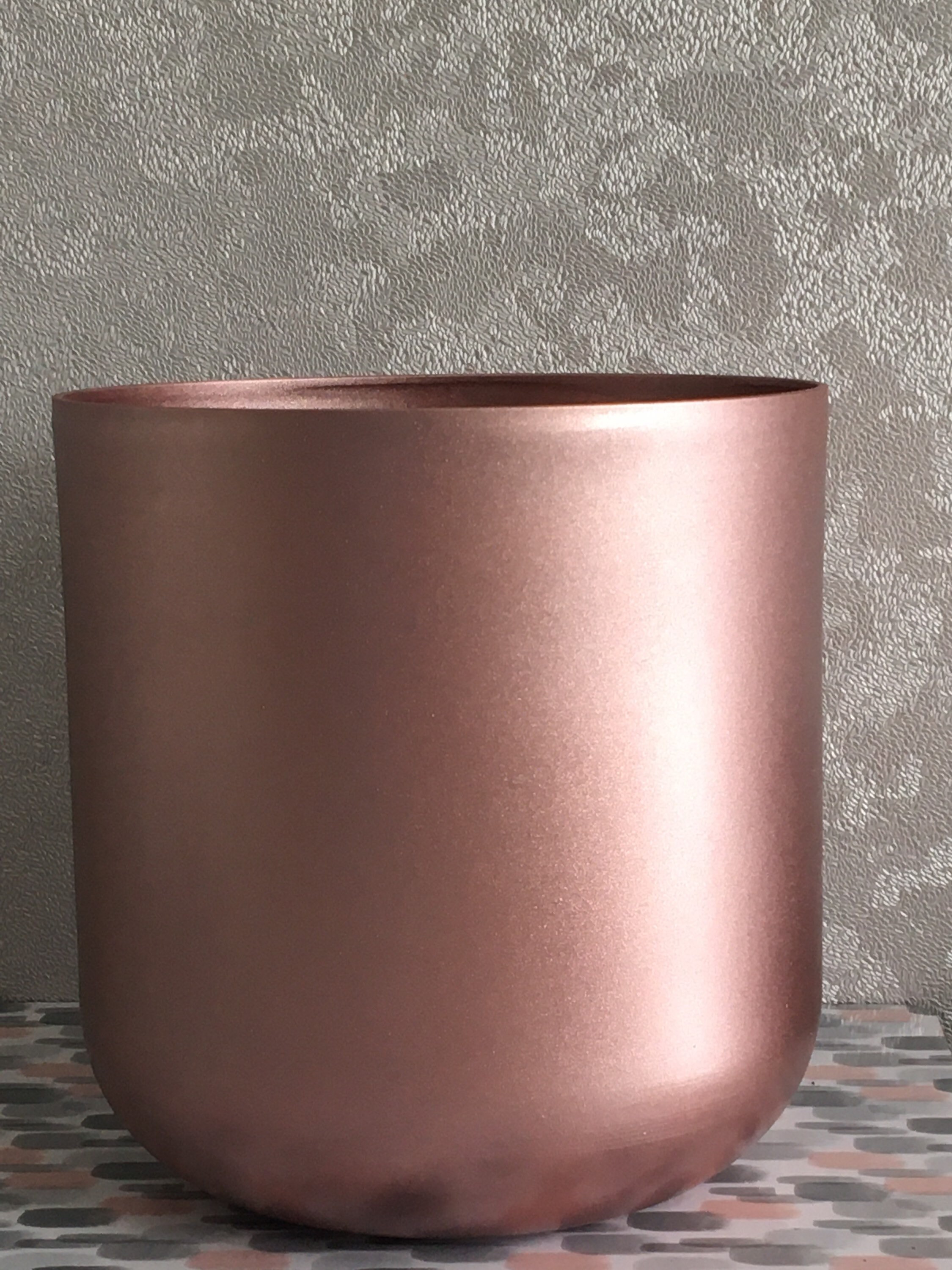 Rose gold plant pot planter handmade metal 20cmx 20cm Etsy