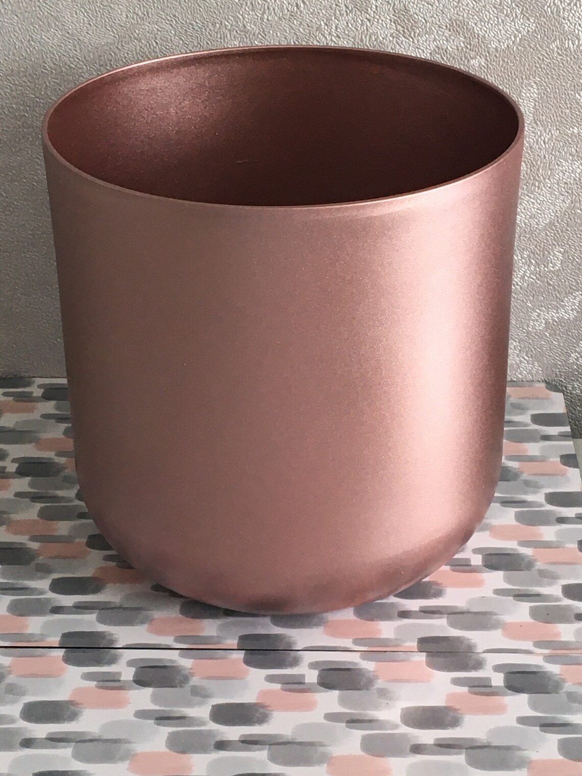 Rose gold plant pot planter handmade metal 20cmx 20cm Etsy