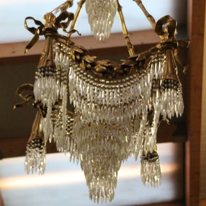 Large clear crystal chandelier lighting Gilt bronze ceiling light Gold pendant light Living room light Dining room lighting Bedroom light
