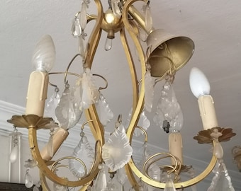 Liten kristalllampa Guldfärgad ljuskrona Belysning av entrén Vardagsrum Matsal Kök