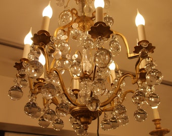 Clear crystal gold chandelier lighting Crystal ceiling light Crystal pendant light Living room light Dining room lighting Bedroom light
