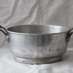 Aluminum Strainer Plastic Handles French Vintage Aluminum Colander Kitchen decor Cooking utensils