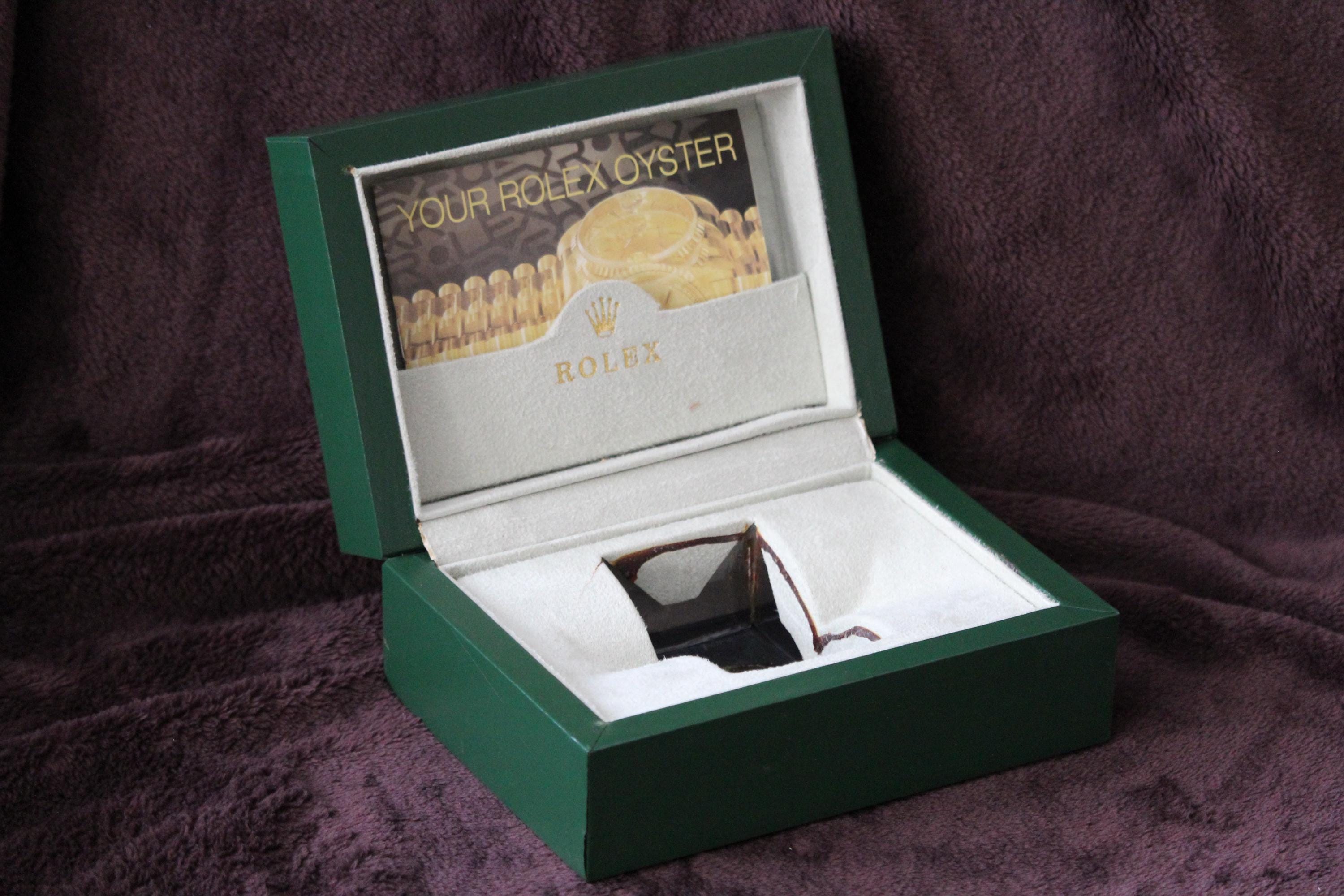 Rolex Green and Wood Tone Presentation Watch Box with Accessories Let main image 2