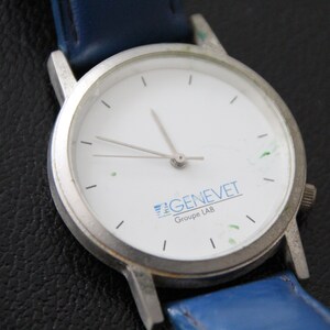 Vintage Blue wrist watch Genevet Groupe Lab men watch SET OF 2 Gift for him Men accessories