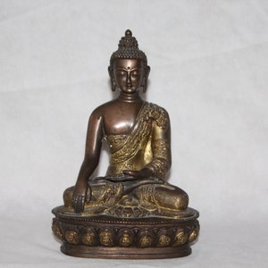 vintage statue de bouddha bronze art bouddhiste sculpture de bouddha assis bouddhisme oeuvre d&#39;art bouddhiste cadeau religieux méditation statue de bouddha décor