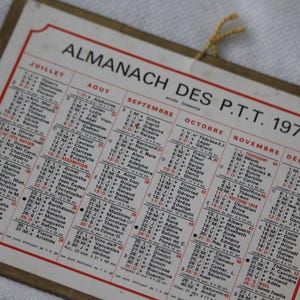 Calendário francês vintage 1976 calendário almanach presente de natal calendrier annee de naissance presente de nascimento calendário antigo calendário vintage