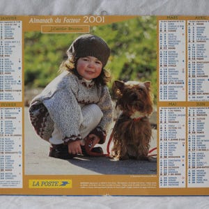 Calendário francês vintage 2001 calendário almanach presente de natal calendrier annee de naissance presente de nascimento calendário antigo calendário vintage