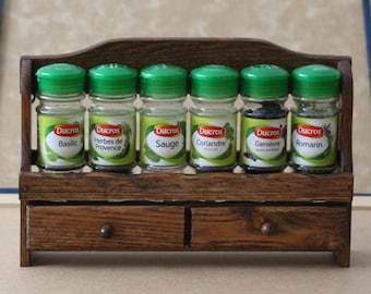Small wooden spice rack Kitchen storage Organization