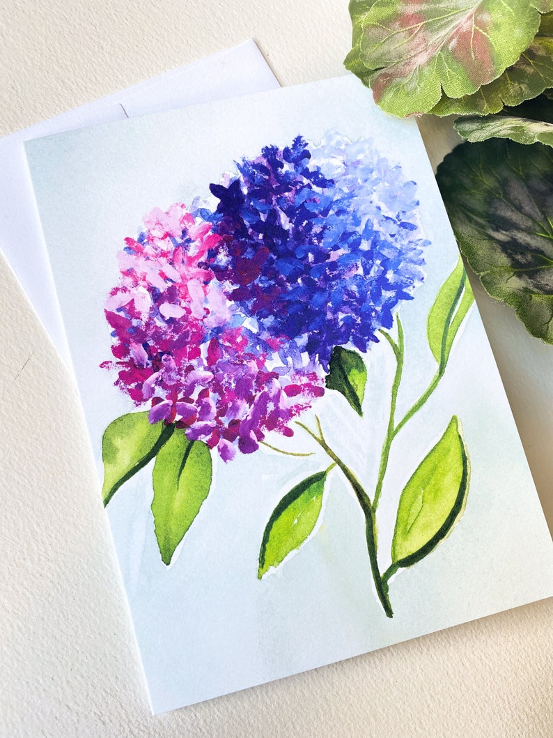 Hydrangea Greeting Card | 5x7 Wall Art | Thinking of You | Get Well ...