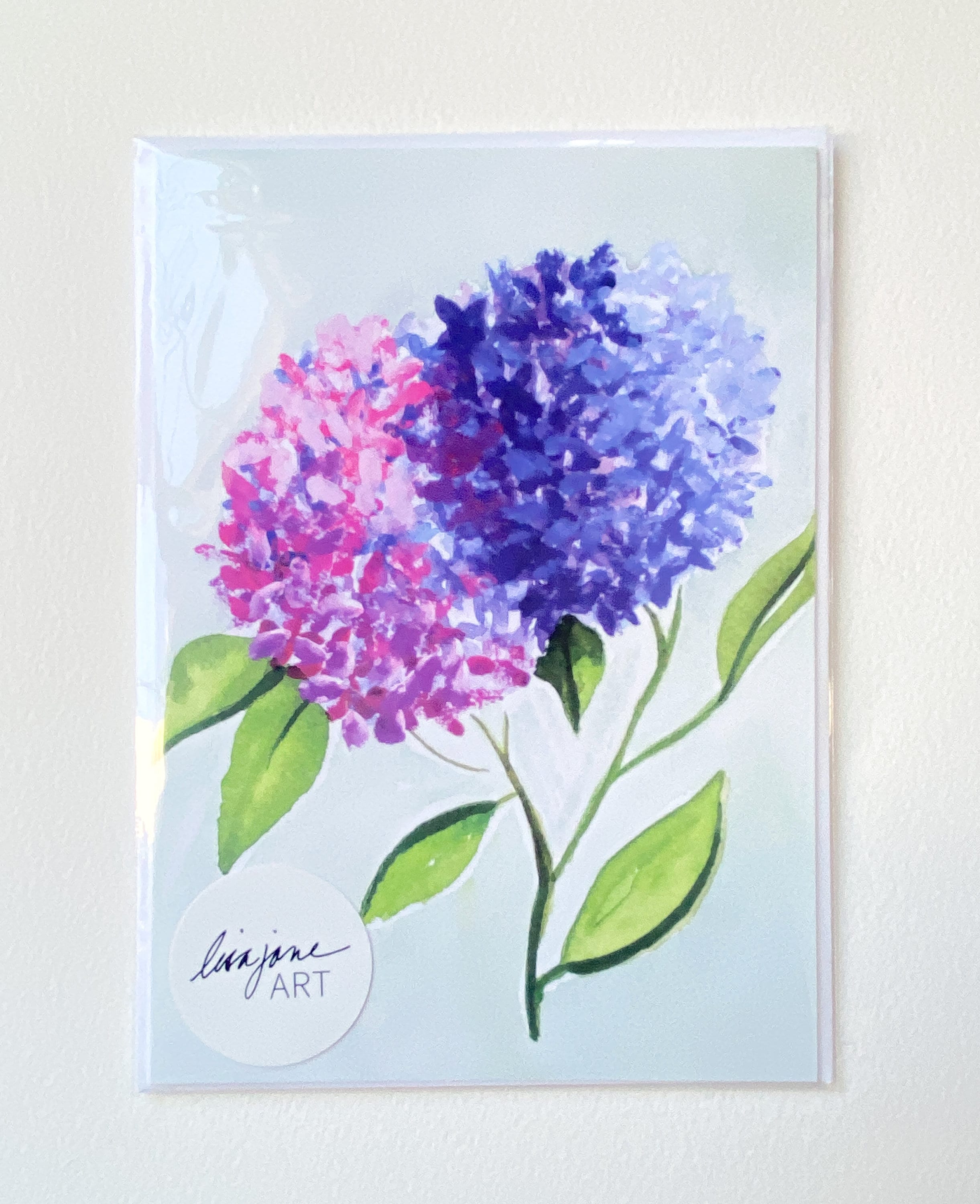 Hydrangea Greeting Card | 5x7 Wall Art | Thinking of You | Get Well ...