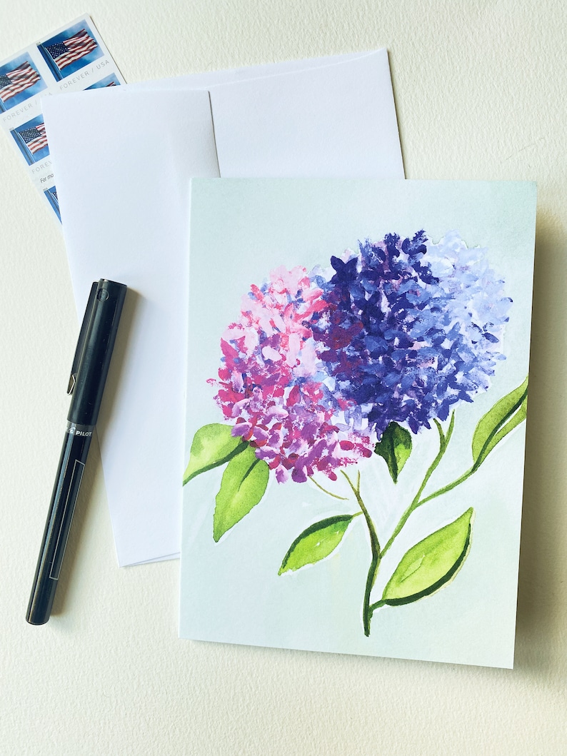 Hydrangea Greeting Card | 5x7 Wall Art | Thinking of You | Get Well ...