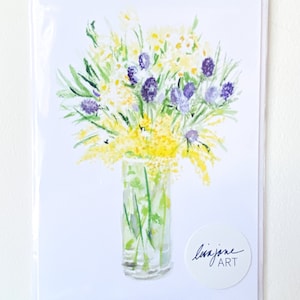 Floral Greeting Card | Original Watercolor | Get Well | Thank You | Thinking of You | Blank Inside | Wall Art | Framable