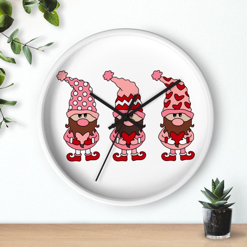 Wall Clock Valentine/'s Gnomes